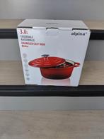 Alpina Geëmailleerde Gietijzeren Braadpan 3.8L - Nieuw, Huis en Inrichting, Keuken | Potten en Pannen, Gietijzer, Nieuw, Ophalen of Verzenden