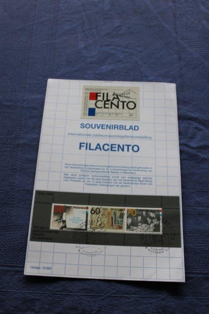 Nederland - souvenirblad Filacento 1984 - postzegel, Postzegels en Munten, Postzegels | Nederland, Gestempeld, Na 1940, Ophalen of Verzenden