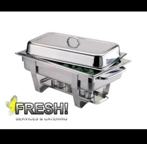 Chafing dish, au-bain Marie, warmhoudbak, rechaud te huur, Hobby en Vrije tijd, Feestartikelen | Verhuur, Zo goed als nieuw, Ophalen