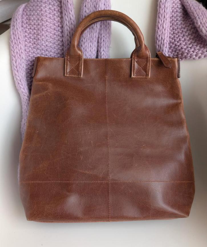 Leuke dames handtas, bruin, Sieraden, Tassen en Uiterlijk, Toilettassen, Zo goed als nieuw, Dame, Bruin, Ophalen of Verzenden