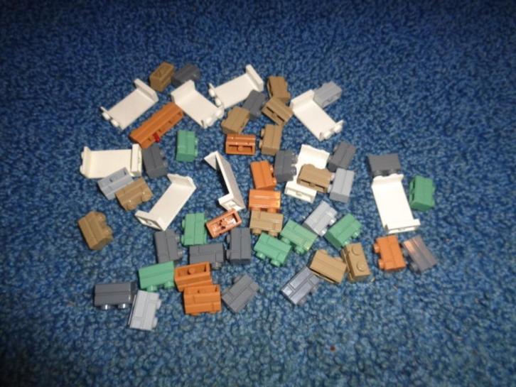 Partij A231=Lego panels wit 3 hoog + muurstenen, Kinderen en Baby's, Speelgoed | Duplo en Lego, Gebruikt, Lego, Losse stenen, Ophalen of Verzenden