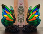 2 beschikbaar! Glas in lood tiffany stijl vlinder lampen, Huis en Inrichting, Lampen | Tafellampen, Baak, Ophalen of Verzenden