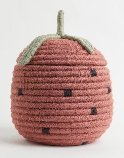 Nieuw 🍓 H&M Home opberg mand 🍓 33 cm hoog, wilde aardbei, Huis en Inrichting, Woonaccessoires | Schalen en Manden, Nieuw, Mand