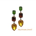 Oorstekers Amanda " Green Topaz" met o.a. Swarovski Crystal, Met kristal, Overige materialen, Overige kleuren, Verzenden