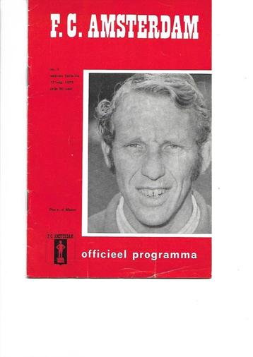 PROGRAMMA FC AMSTERDAM - PSV , 12-08-1973 beschikbaar voor biedingen