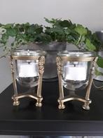 2 antieke koperen waxinelichtjes houder, Ophalen of Verzenden, Brons of Koper, Minder dan 25 cm