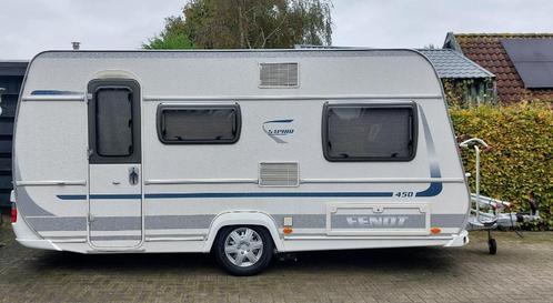 Fendt 450 Saphir SQB, Caravans en Kamperen, Caravans, Particulier, tot en met 4, 1000 - 1250 kg, Treinzit, Fendt, Dwarsbed, Vast bed