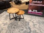 Salontafel set 2-Delig Puca Mango Direct/Leverbaar E-7239, Ophalen, Minder dan 50 cm, Rond, Nieuw