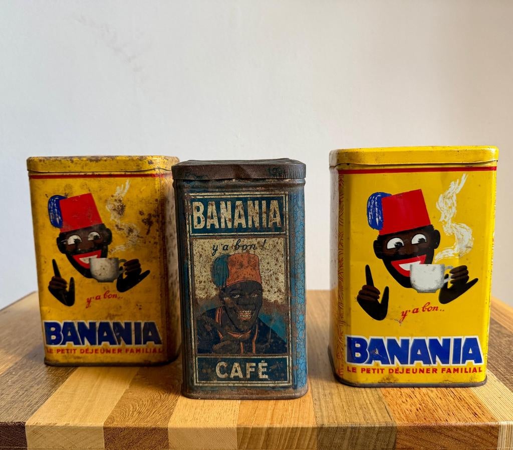 Set van 3 Banania Blikken, Verzamelen, Blikken, Gebruikt, Overige, Overige merken, Ophalen of Verzenden