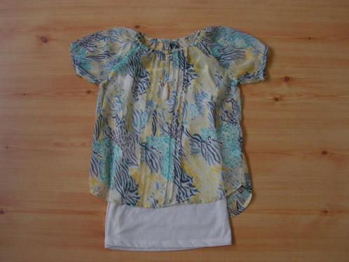 NIEUW blauw-geel-grijs-witte top van zeer soepele stof, Kinderen en Baby's, Kinderkleding | Maat 164, Nieuw, Meisje, Overige typen