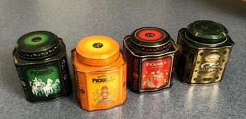 Complete serie  van 4 Pickwick theeblikken beschikbaar voor biedingen