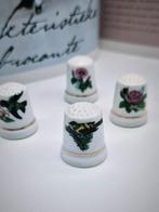Vingerhoedjes - Porselein - Bloemen & Vogels (4 stuks), Verzamelen, Vingerhoedjes, Ophalen of Verzenden, Zo goed als nieuw, Porselein