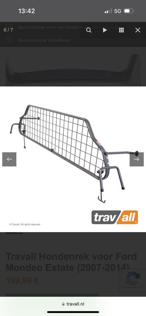 Travall hondenrek Ford Mondeo 2014, Auto diversen, Hondenrekken, Gebruikt, Ophalen
