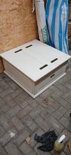 Witte Kist / Tafel - 79x79x37 cm, Huis en Inrichting, Tafels | Salontafels, Ophalen, Gebruikt, 50 tot 100 cm, Wit