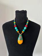 Etnische ketting met hanger, Overige kleuren, Ophalen of Verzenden, Zo goed als nieuw, Overige materialen