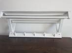 Wit houten garderobe kapstok met 5 haken (breedte 80 cm), Gebruikt, Minder dan 100 cm, Hout, Ophalen