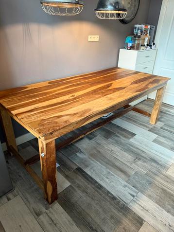 Houten eettafel mangohout 220x100 cm beschikbaar voor biedingen