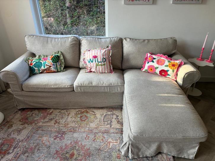 IKEA EKTORP Sofa – Killanda Beige, Huis en Inrichting, Banken | Bankstellen, Zo goed als nieuw, Hoekbank, Driepersoons, 250 tot 300 cm