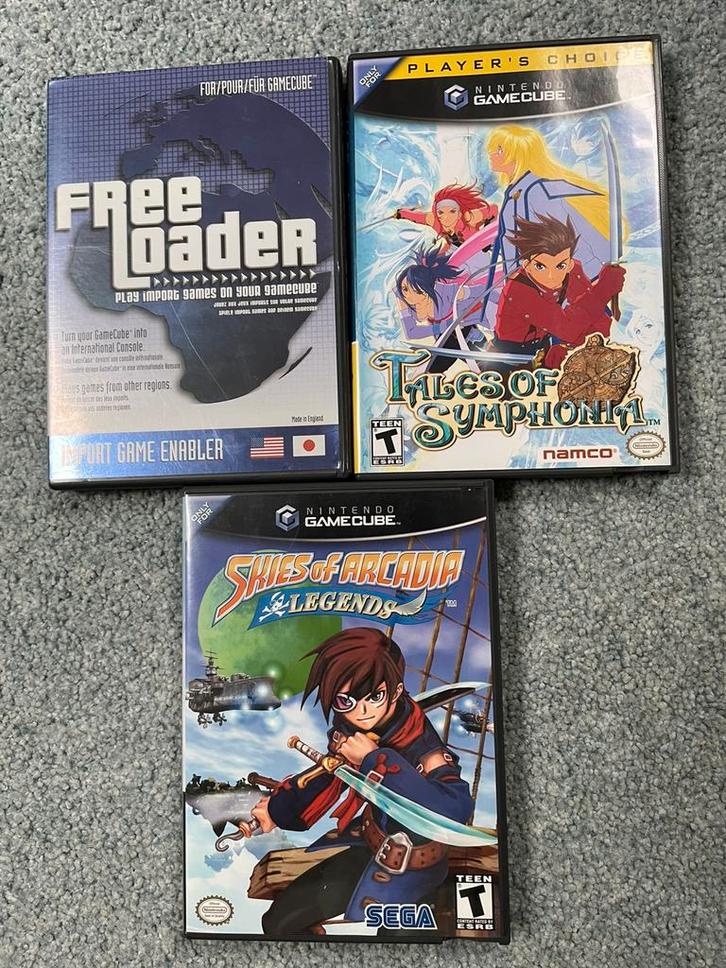 Freeloader+Skies of Arcadia+Tales of Symphonia met garantie, Spelcomputers en Games, Games | Nintendo GameCube, Zo goed als nieuw