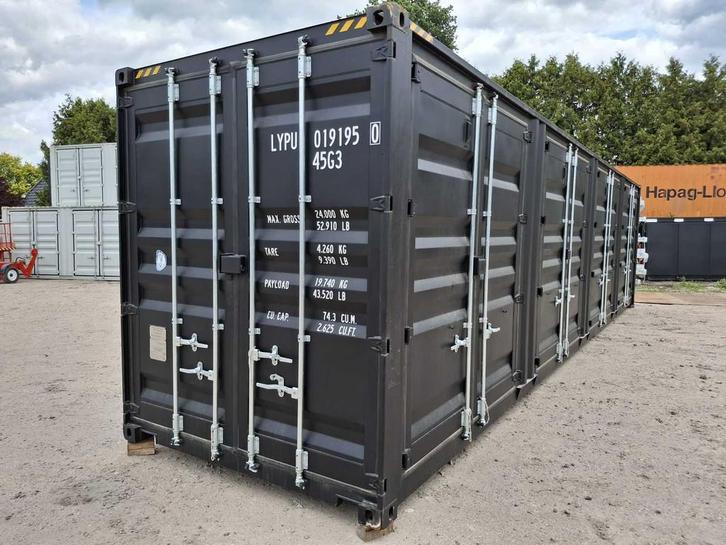 2025 Rhino-Cross-Containers 40 ft High Cube Zwart Zeecontain, Zakelijke goederen, Machines en Bouw | Keten en Containers