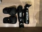 Kickbokshandschoene n en scheenbeschermers, Gebruikt, Overige, Vechtsportbescherming, Maat L