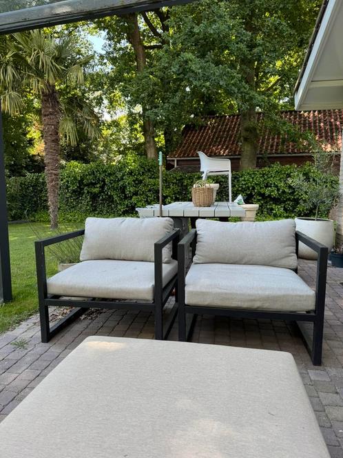 Karwei tuinstoel / loungestoel 2 stuks, Tuin en Terras, Tuinstoelen, Gebruikt, Aluminium, Ophalen