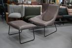 Luxe fauteuil + hocker BEAL Jess Design metaal & leer