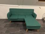 L-vormig groen bank - stof - 171,5x 138 x 81,5 cm, Ophalen, Zo goed als nieuw, Hout