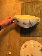 Vintage Dekschaal met Bloemmotief - 20cm, Ophalen of Verzenden