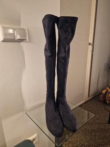 Nieuwe suede knie laarzen Stefano Lauran mt 37 donkerblauw beschikbaar voor biedingen
