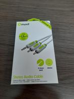 Muvit Audio Tulp kabel 3.5mm naar 2RCA (1.5 meter) - Z3/P1, Audio, Tv en Foto, Audiokabels en Televisiekabels, Nieuw, Ophalen of Verzenden