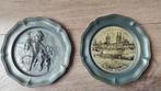 Twee tinnen bord paard met ruiter en M.P.S. Ursula, Antiek en Kunst, Ophalen