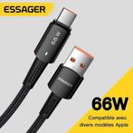 Essager USB-C naar USB-A Kabel - 66W Snellader -Super Fast C, Nieuw, Ophalen of Verzenden, Samsung, Glazou