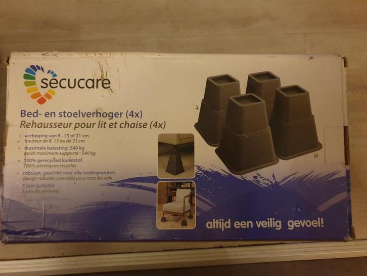 Bed en stoel verhoger - Secucare (4 stuks), Huis en Inrichting, Slaapkamer | Bedden, Nieuw, Eenpersoons, Overige maten, Overige maten