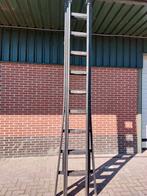 Houten ladder 3 delig 9 sporten per deel., Doe-het-zelf en Verbouw, Ladders en Trappen, Ophalen, Gebruikt