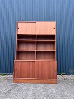 Vintage kast domino highboard boekenkast teak, Ophalen, Gebruikt, Minder dan 150 cm, V