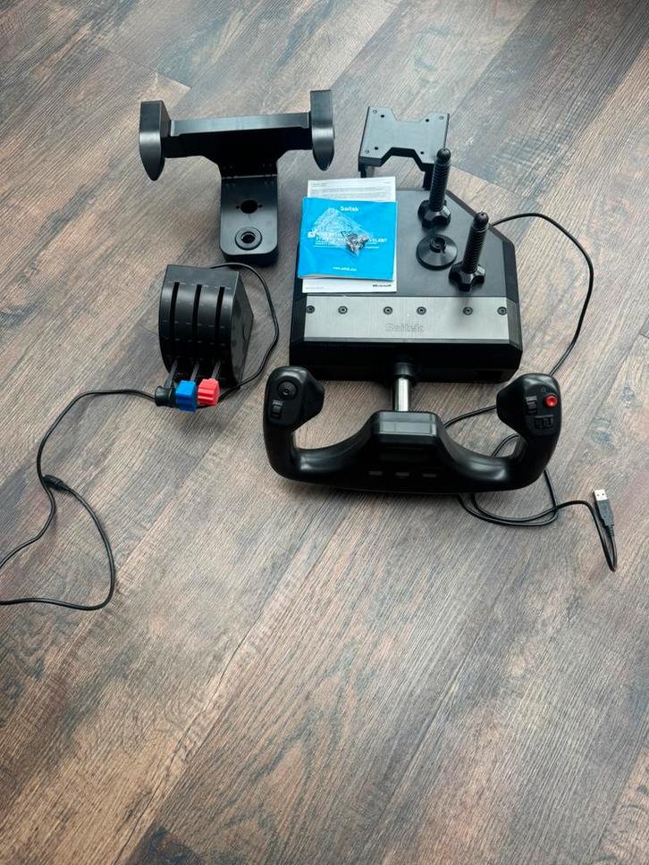 Flight Simulator Yoke + Throttle – Saitek Originele Set, Computers en Software, Joysticks, Gebruikt, Ophalen