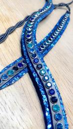Frontriem & zadelsieraad blauw glitter onderlegd. Alle maten, Ophalen of Verzenden, Nieuw, Overige soorten
