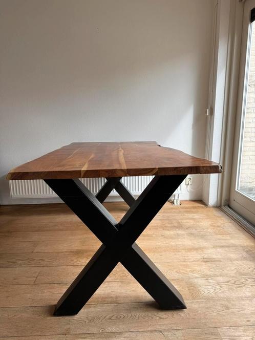 Live Edge eettafel 160cm - Zo goed als nieuw!, Huis en Inrichting, Tafels | Eettafels, Zo goed als nieuw, 50 tot 100 cm, 150 tot 200 cm
