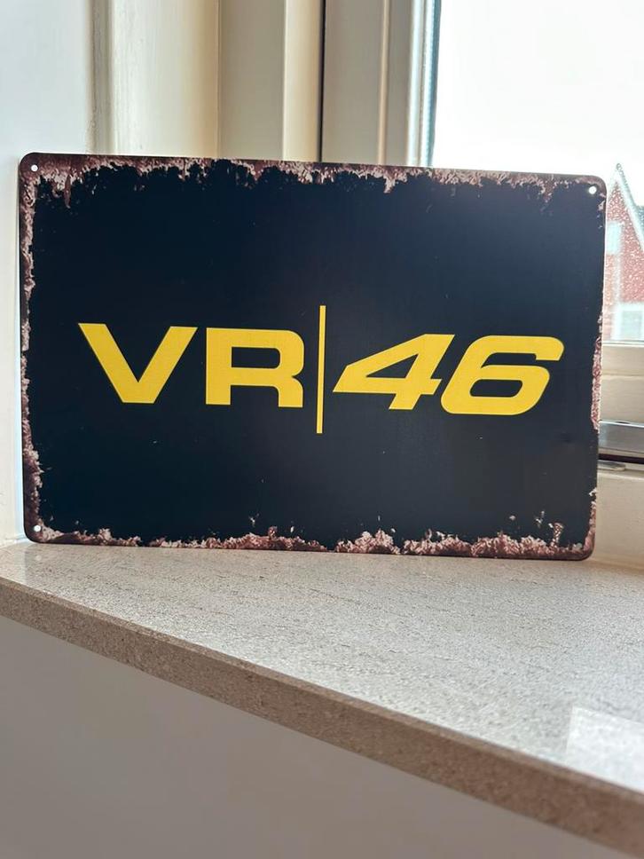 Vintage bord van Valentino Rossi 20x30, Verzamelen, Merken en Reclamevoorwerpen, Zo goed als nieuw, Reclamebord, Ophalen of Verzenden