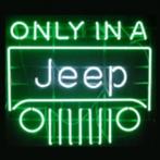 Only in a jeep neon licht reclame garage showroom neons USA, Verzamelen, Merken en Reclamevoorwerpen, Nieuw, Ophalen of Verzenden