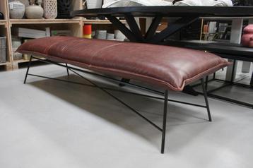 2 x luxe bank eetkamerbank Vidar Jess design metaal & leer beschikbaar voor biedingen