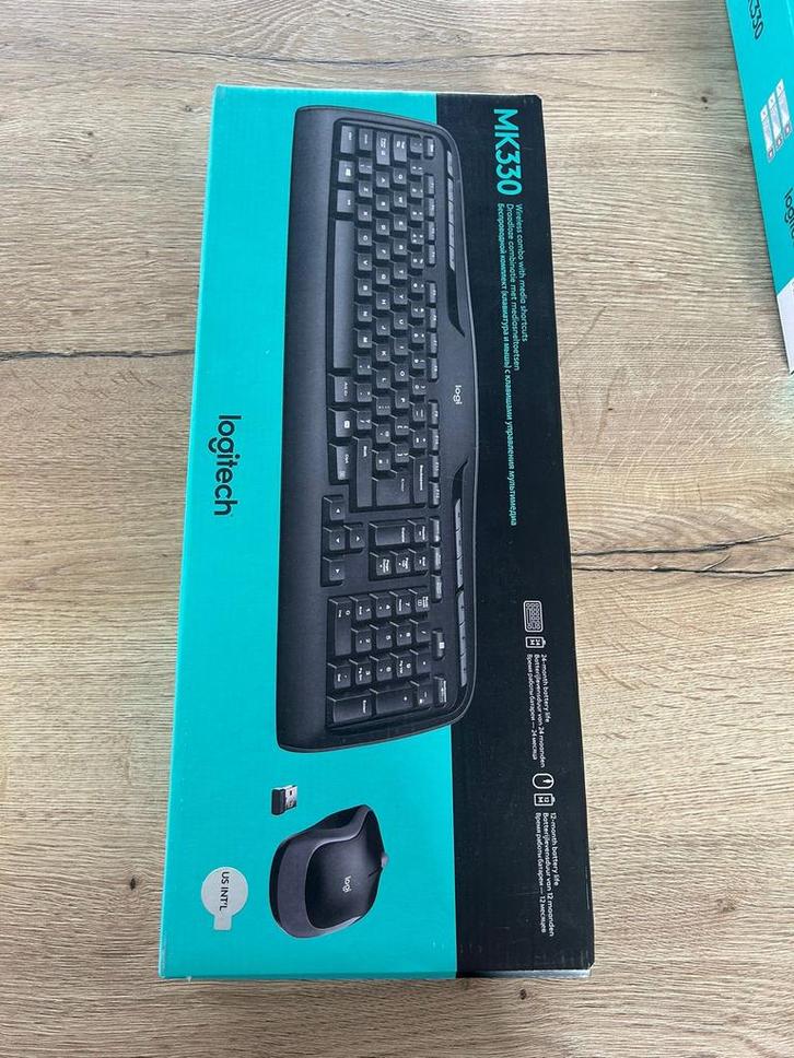 Logitech MK330 Draadloze Toetsenbord & Muis Set, Computers en Software, Toetsenborden, Nieuw, Qwerty, Draadloos, Toetsenbord en muis-set