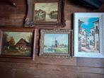 4x leuke schilderijtjes allemaal mooi ingelijst voor 30euro, Ophalen