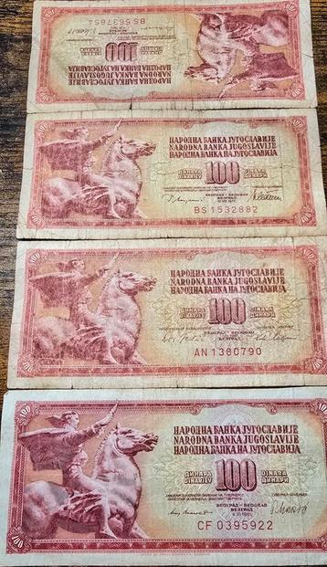 Setje Joegoslavische 100 Dinar Biljetten beschikbaar voor biedingen