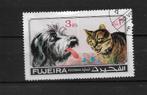 Dieren Fujeira 1971 hond kat, Verzenden, Gestempeld, Dier of Natuur