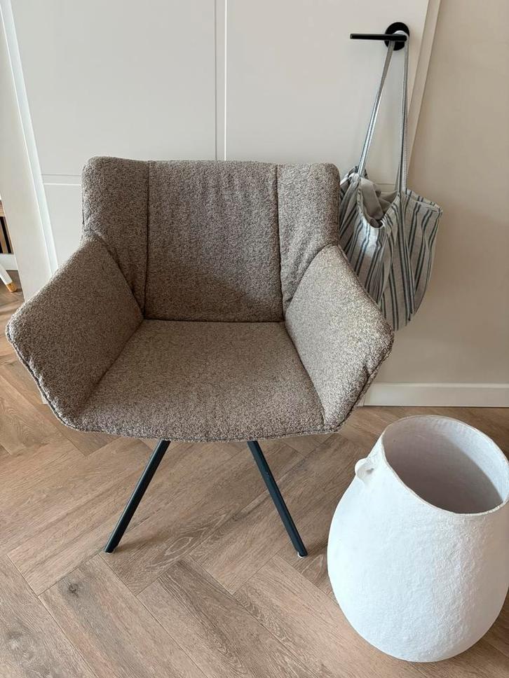 Eetkamerstoelen 3x taupe, Huis en Inrichting, Stoelen, Zo goed als nieuw, Drie, Stof, Bruin, Ophalen