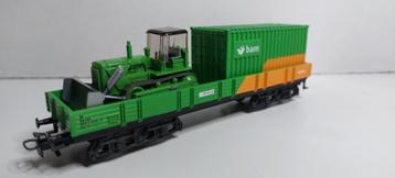 Bam Wagon Lagebakwagon met Bulldozer en 20ft. Container (08) beschikbaar voor biedingen