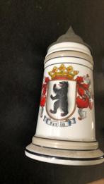 Stenen bierpul Berlijn met tinnen deksel, Overige merken, Pul(len), Ophalen of Verzenden, Zo goed als nieuw