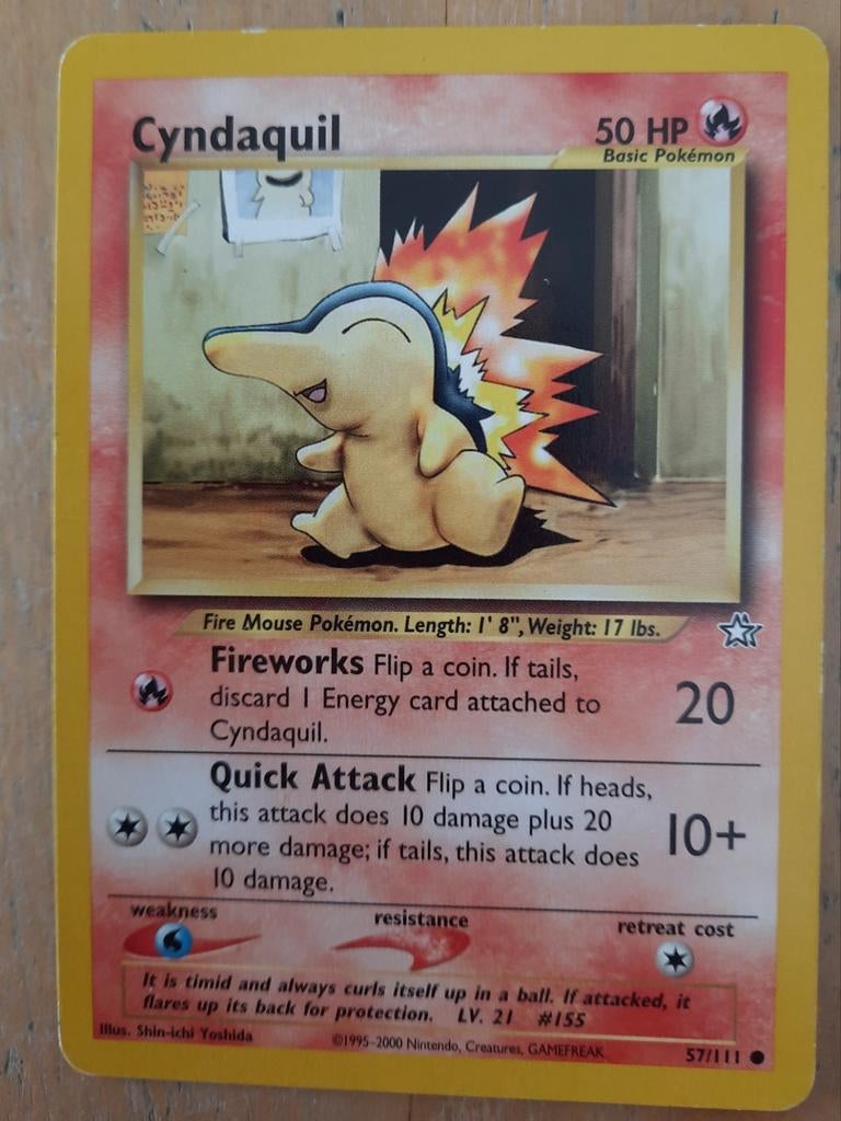 CYNDAQUIL - 57/111 - POKÉMON KAART, Ophalen of Verzenden, Nieuw